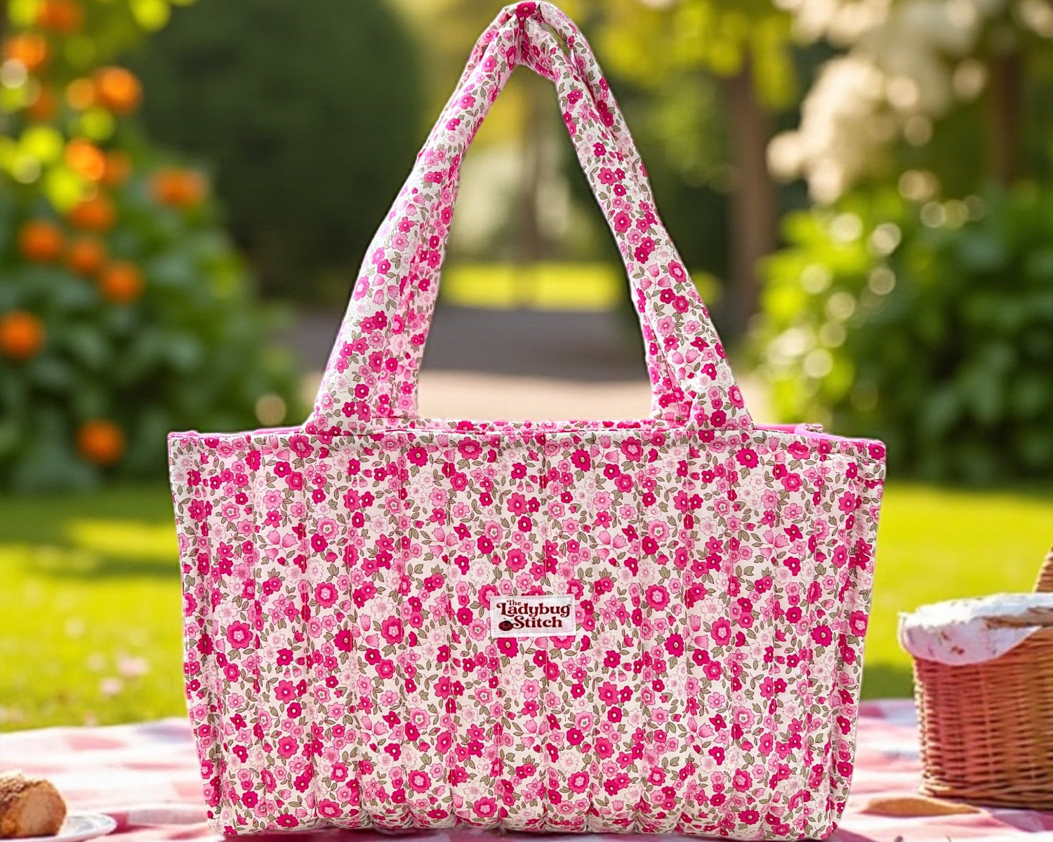 Custom Peony Carry-All Tote Bag – Handmade Floral Tote