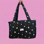Midnight Daisy Carry-All Tote Bag | Handmade Floral Tote