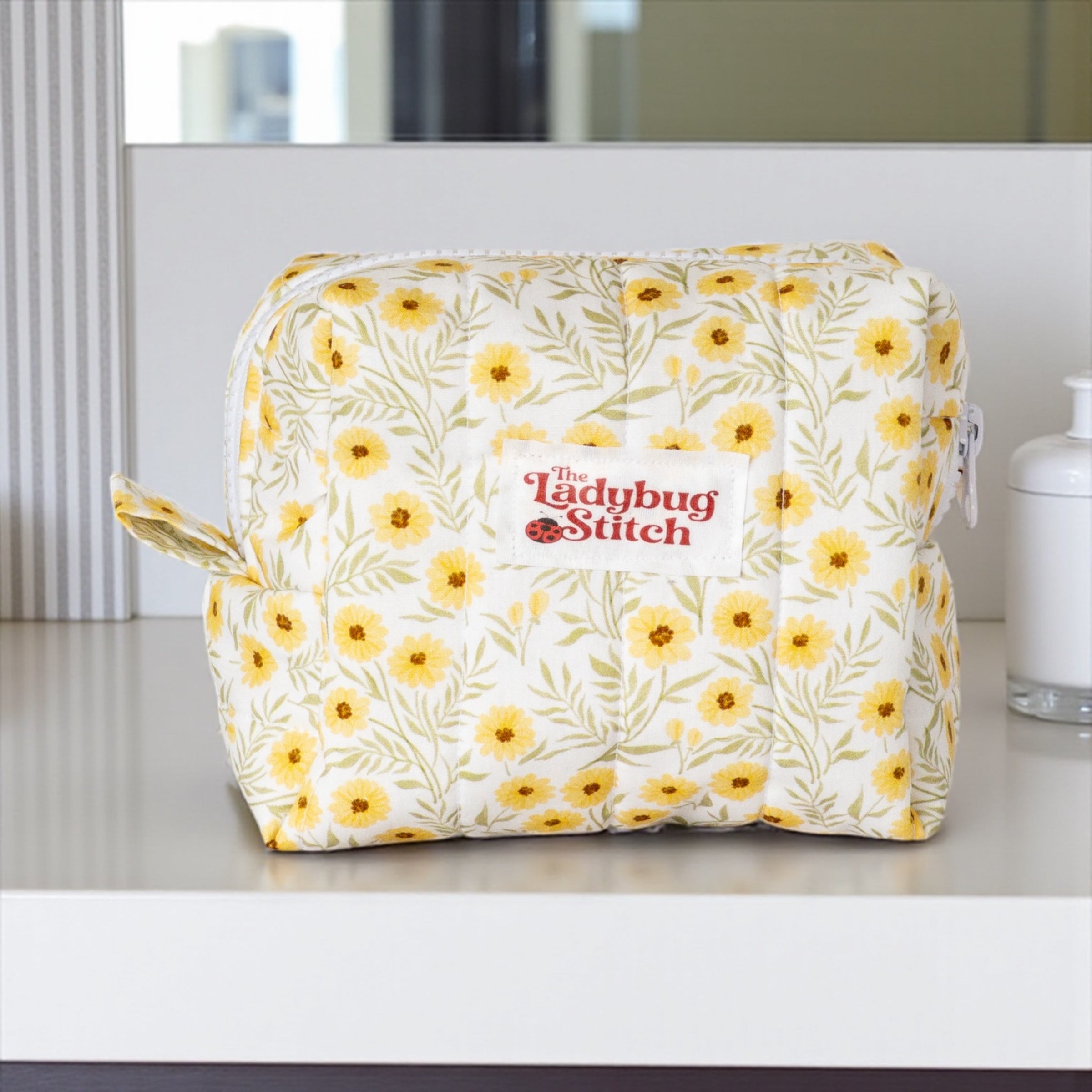 Sunny Meadow Pouch Quilted Makeup Bag