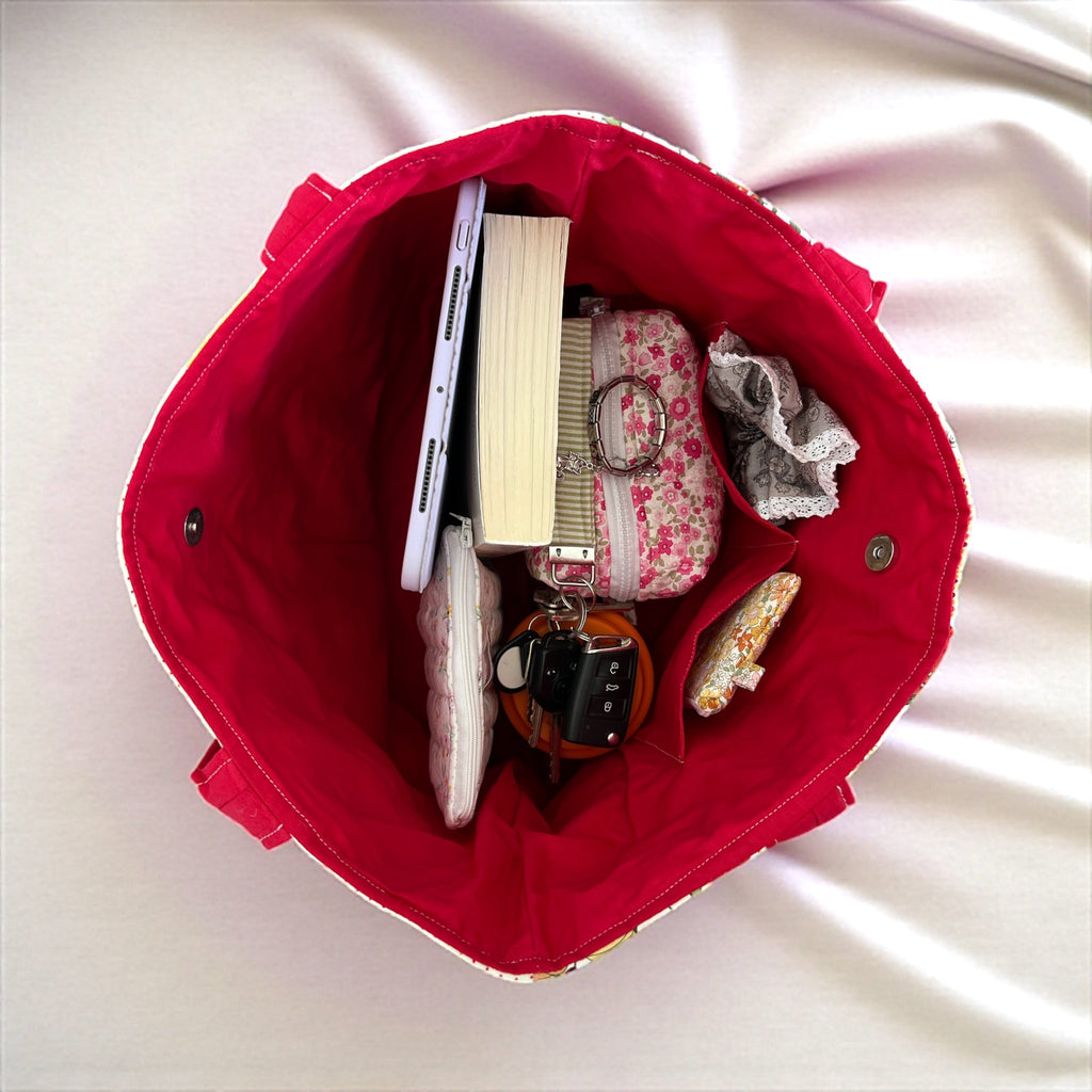 Upstitch Red Quilted Tote Bag